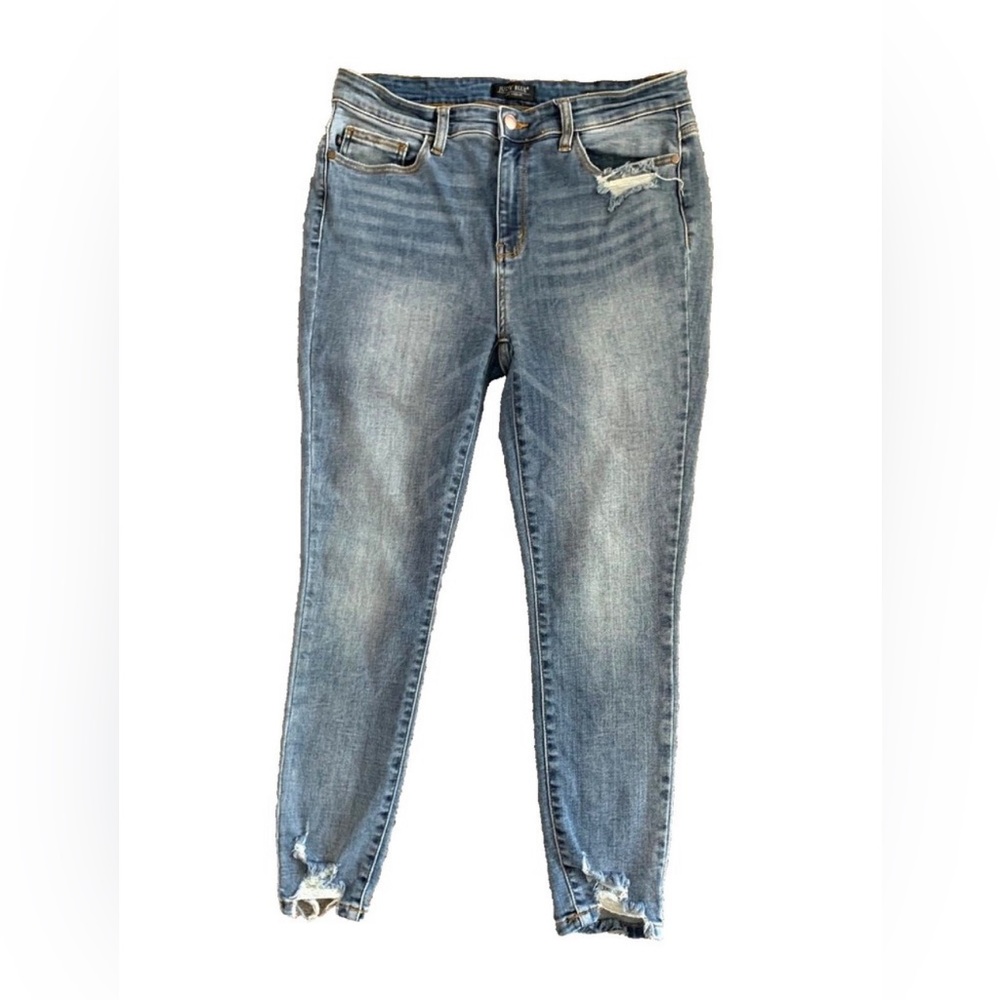 Judy Blue Jeans size 5/27 Skinny High Rise Stretch Distressed Denim JB82157MD